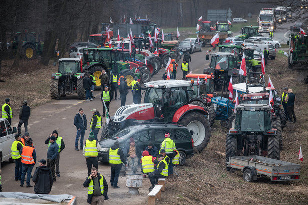 Protest rolników w okolicy węzła Kraśnik Pułankowice