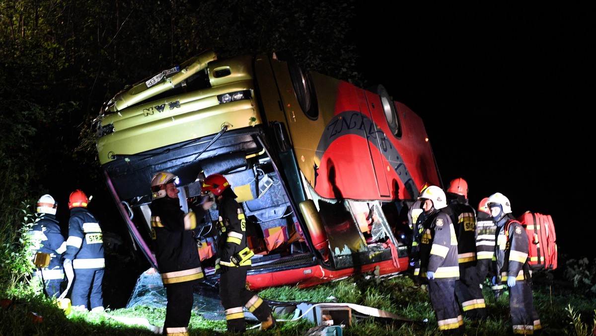 wypadek autokaru na Podkarpaciu 