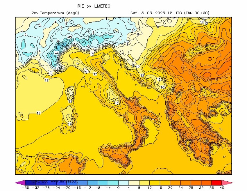 Mapa za subotu 15. mart: letnje temperature i do 30 stepeni