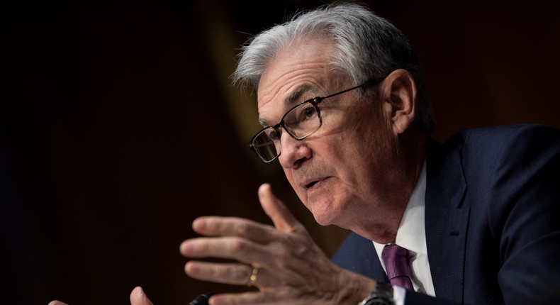 U.S. Federal Reserve Board Chairman Jerome Powell speaks during his re-nominations hearing of the Senate Banking, Housing and Urban Affairs Committee on Capitol Hill, in Washington, U.S., January 11, 2022.