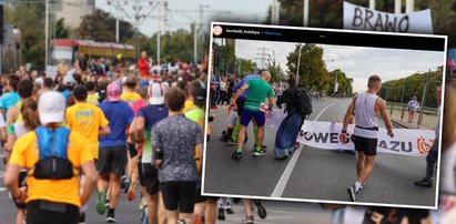 Aktywiści zablokowali trasę Maratonu Warszawskiego. Reakcja biegaczy była zdecydowana