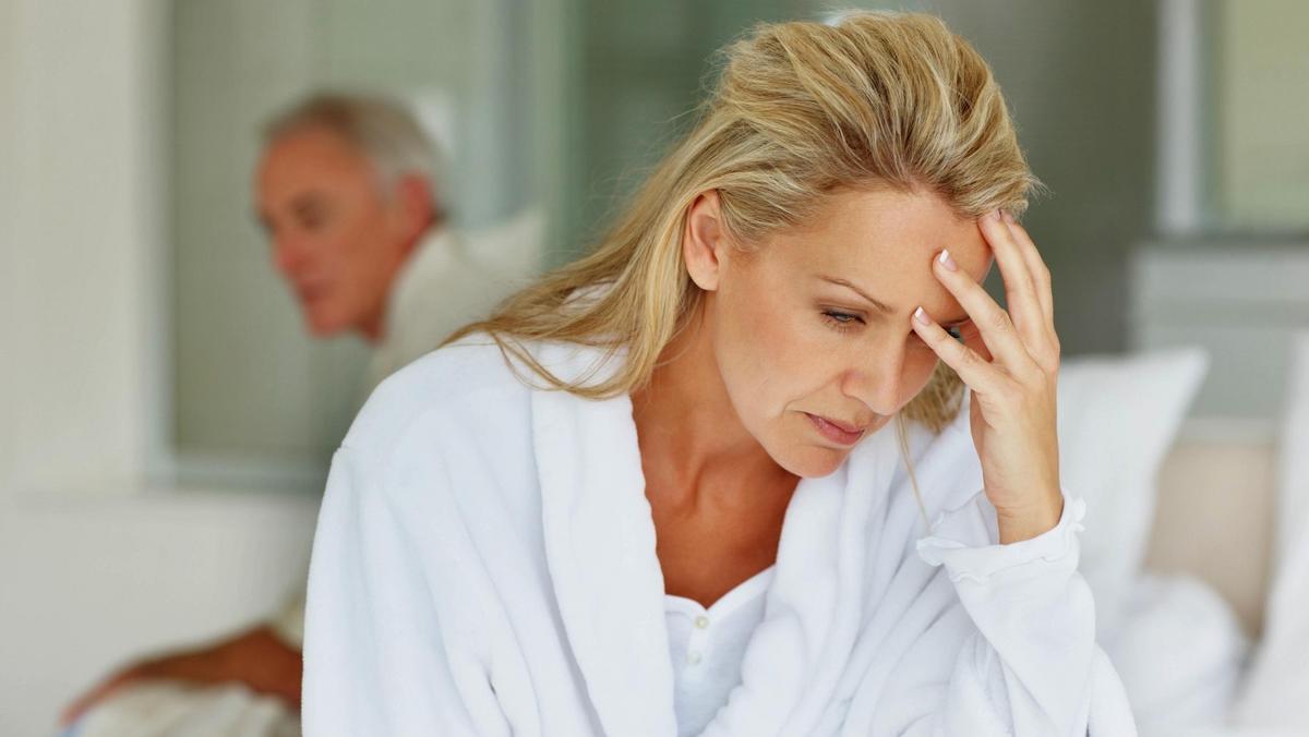 Mature woman in conflict with husband