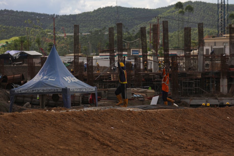 Construction work on the new capital site