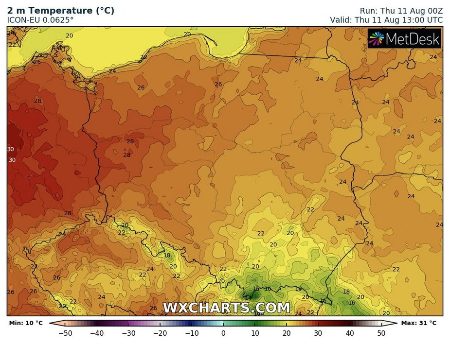 W zachodniej Polsce temperatura sięgnie niemal 30 st. C