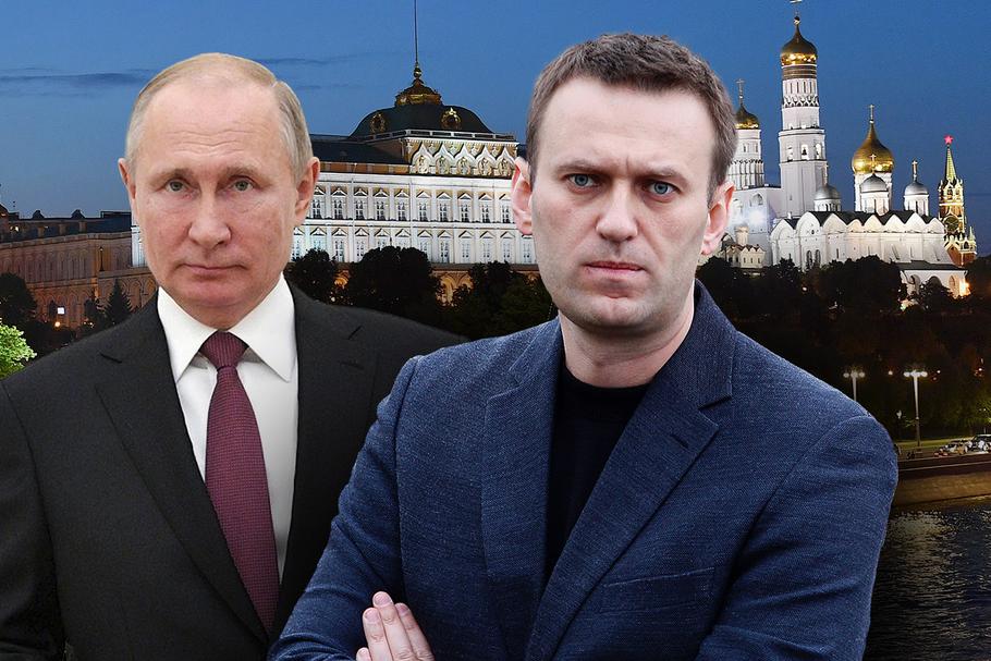Aleksiej Nawalny i Władimir Putin