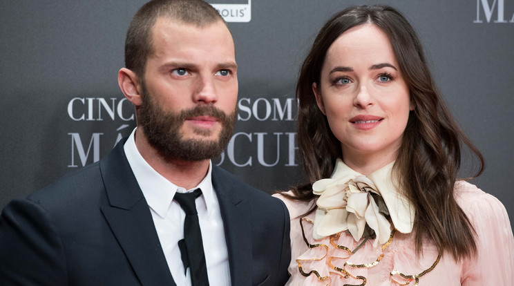 Jamie Dornan és Dakota Johnson, a Szavadság ötven árnyalata két főszereplője /Fotó: AFP