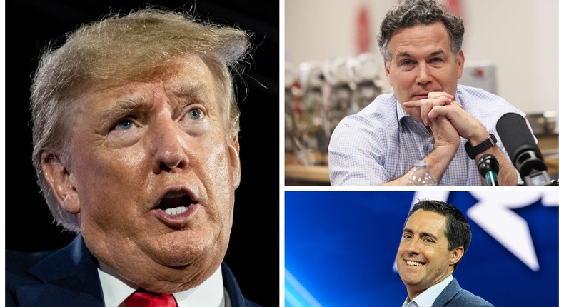 From left, clockwise, Dave McCormick, Frank LaRose, and Donald Trump.From left, clockwise, Michael M. Santiago/Getty Images; Lev Radin/Pacific Press/LightRocket via Getty Images; and Seth Herald/Getty Images