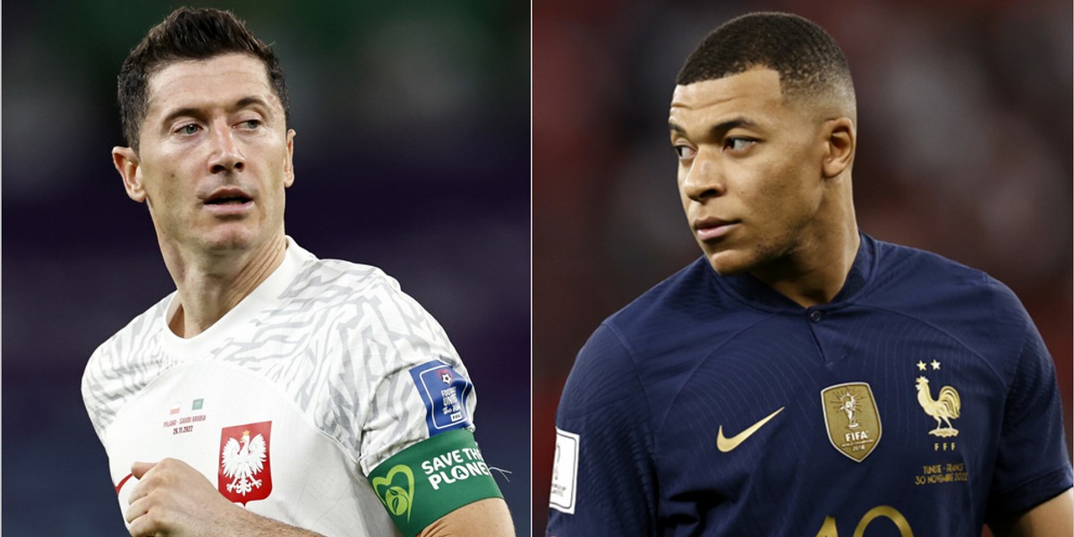 Robert Lewandowski i Kylian Mbappe, liderzy reprezentacji Polski i Francji, stoczą pojedynek w 1/8 finału piłkarskich mistrzostw świata w Katarze 2022.