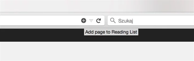 Artykuł do listy czytania dodamy przyciskiem, który pojawia się na pasku adresu