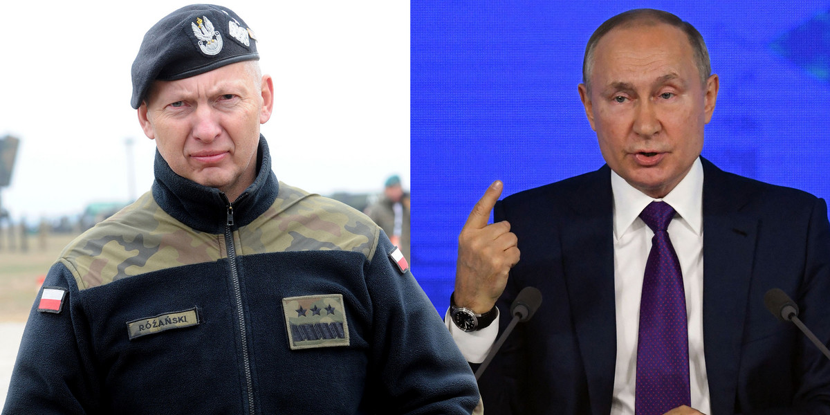 Gen. Mirosław Różański uważa, że Putin nie zdecyduje się na szeroki atak na Ukrainę. 