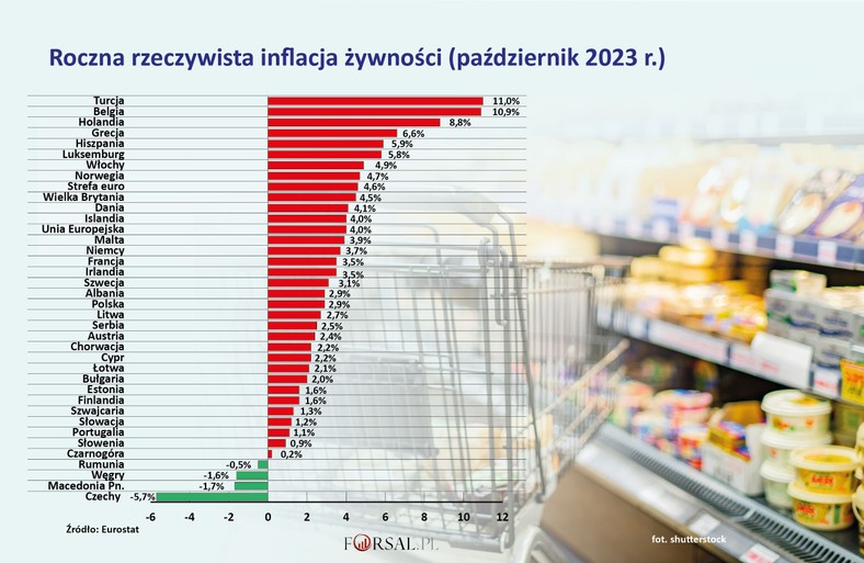 Rzeczywista inflacja żywności - październik 2023 r