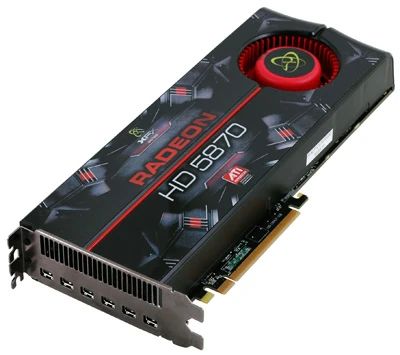 Dla entuzjastów są karty z wyższej półki. Na zdjęciu Radeon HD 5870 z obsługą 6 ekranów w układzie Eyefinity