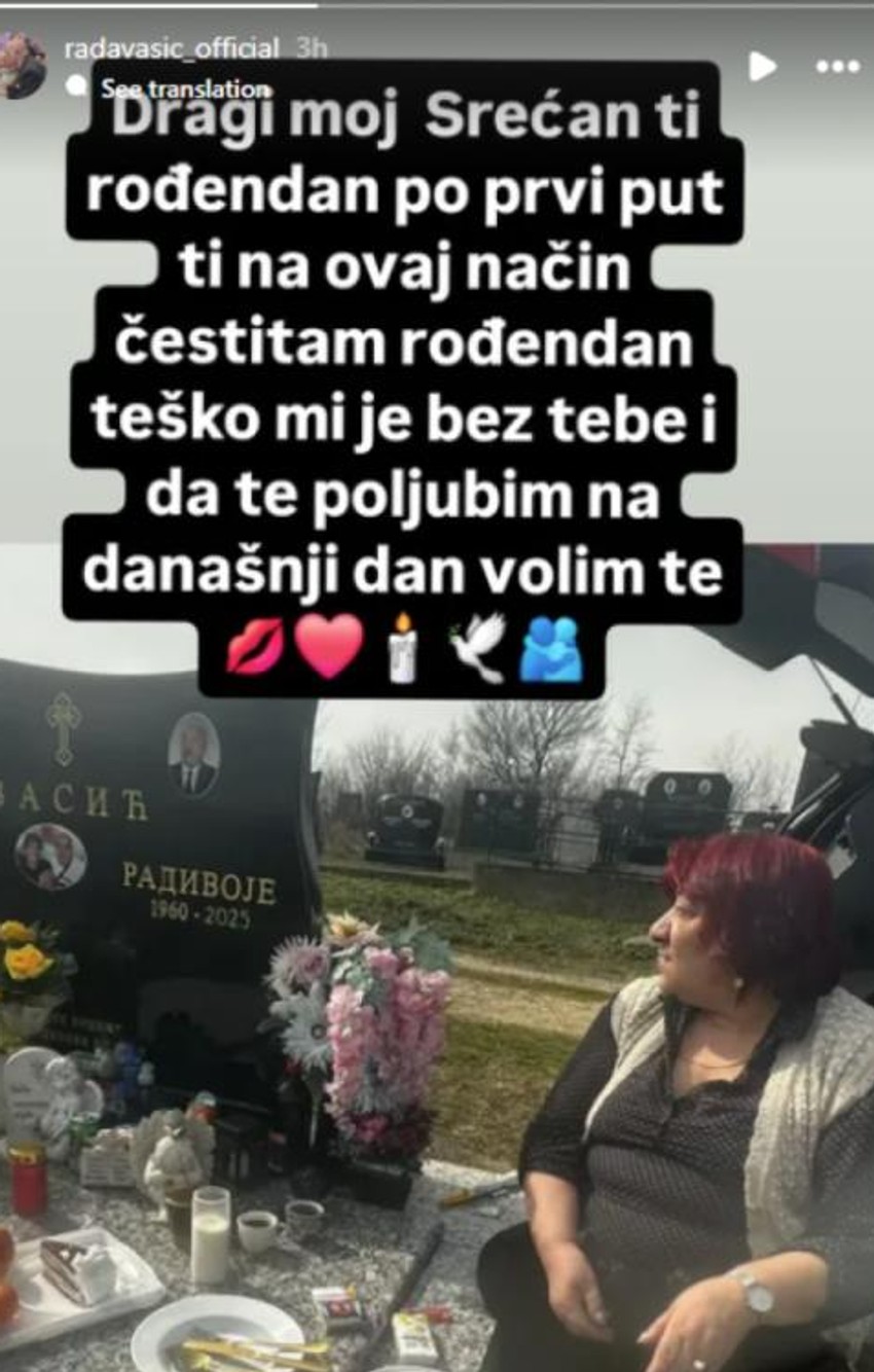 Rada Vasić podelila sliku sa groblja na rođendan pokojnog muža Radeta: Teško mi je bez tebe