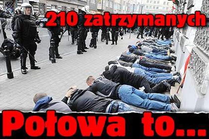 210 zatrzymanych. Połowa to...