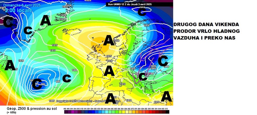 Drugog dana vikenda prodor hladnog vazduha i preko nas