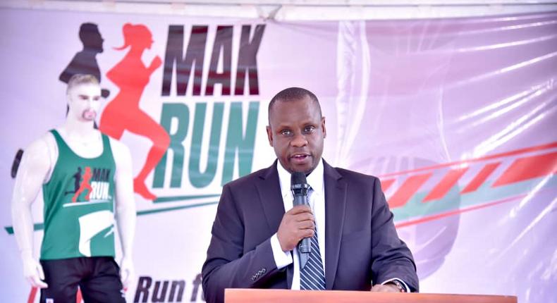Balaam Barugahara launched on the 2024 Mak Run on Tuesday at Makerere University
