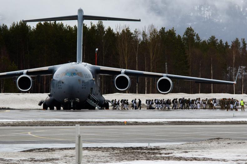 US Army Alaska soldiers arrive in Norway for training, May 10, 2022.