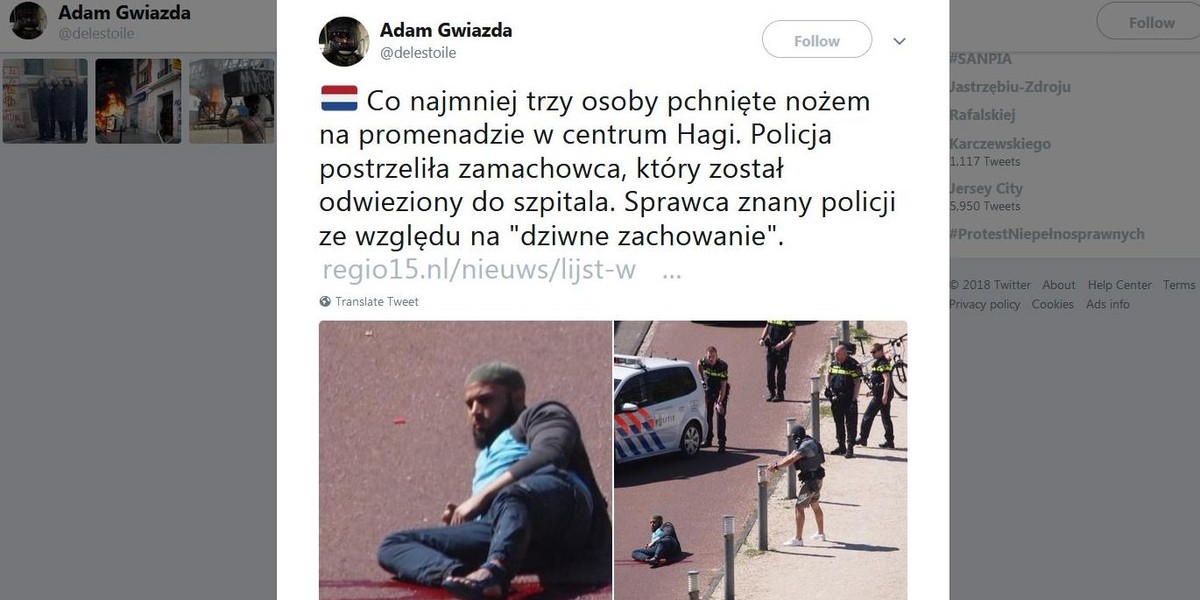 Nożownik zaatakował na promenadzie. Są ranni