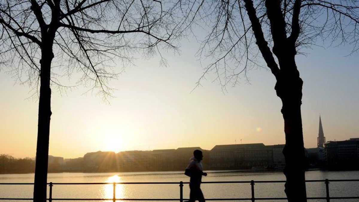 bieganie, jogging, zachód słońca