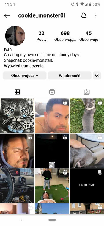 Instagramowe konto oszusta od razu wzbudziło podejrzenia Emilii