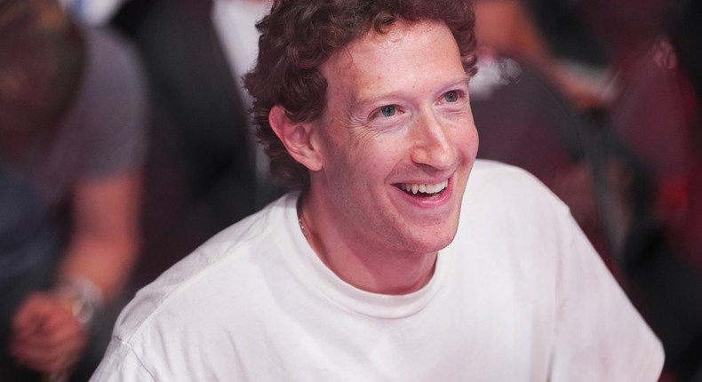 Mark Zuckerberg at the UFC 300 event in Las Vegas in April.Jeff Bottari/Getty Images