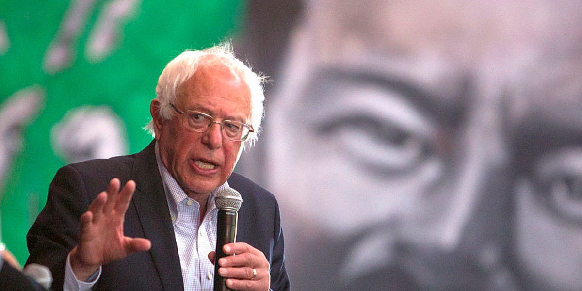 Bernie Sanders addresses supporters in Southern California.