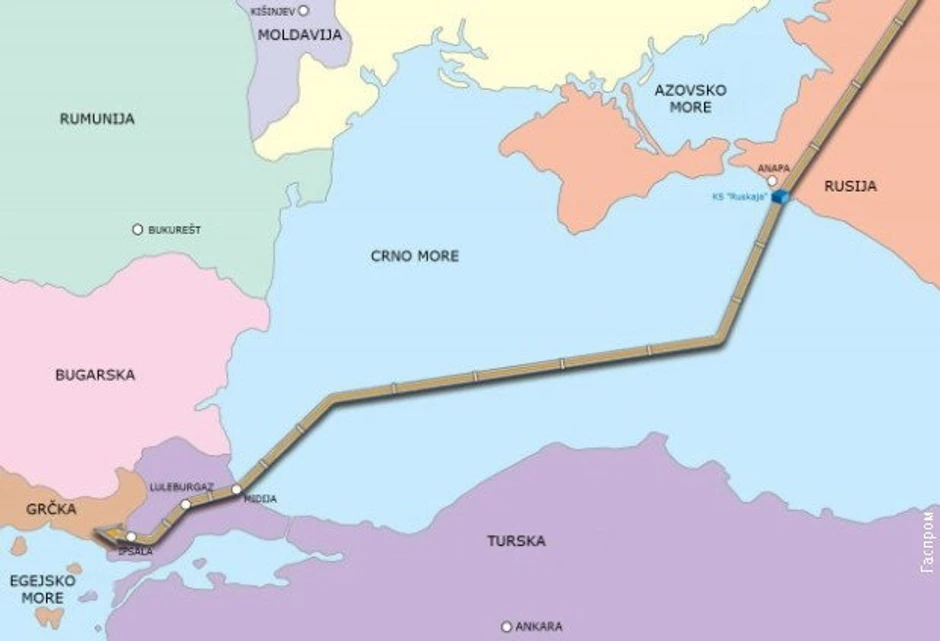 Trasa "Turskog toka" do granice Grčke