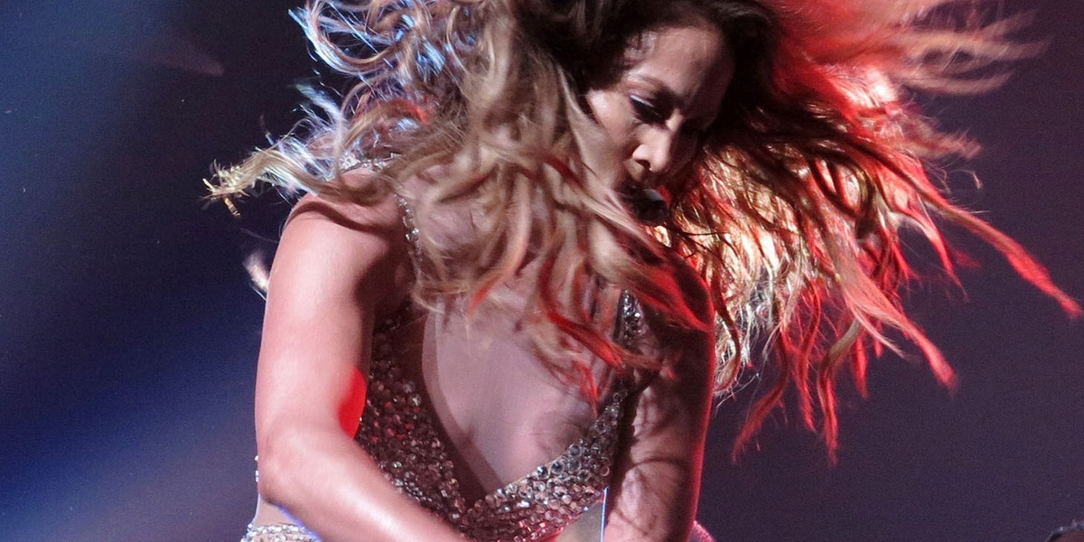 Jennifer Lopez na koncercie w Londynie.