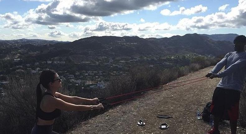Kourtney Kardashian shares workout photo