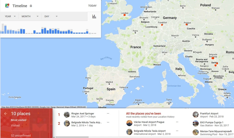 Gugl čuva sve lokacije koje ste posetili