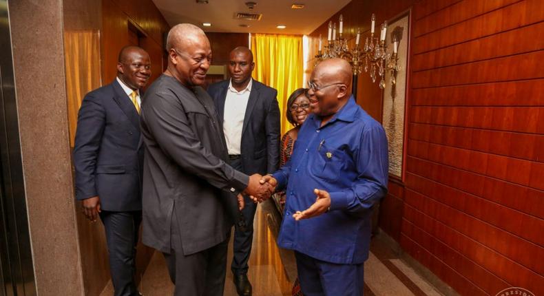 Former President John Mahama with President Nana Addo Dankwa Akufo-Addo