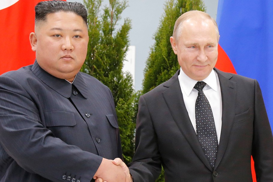 Kim Dzong Un, dyktator Korei Północnej i Władimir Putin, prezydent Rosji. Władywostok, 25 kwietnia 2019 r.