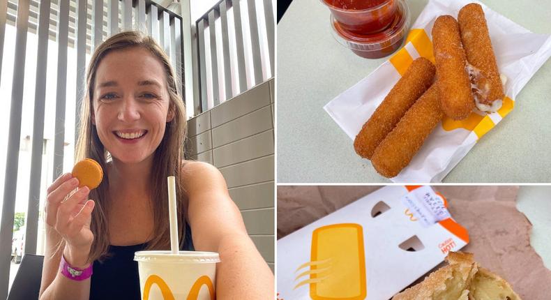 Insider's author tried dishes like macarons, banana bread, and mozzarella sticks at a McDonald's in Australia.Monica Humphries/Insider