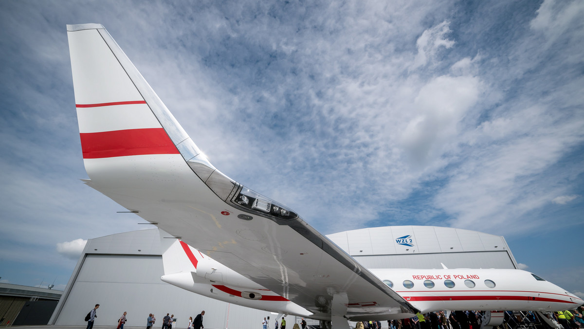 Na lotnisku w Bydgoszczy wylądował drugi samolot przeznaczony do transportu najważniejszych osób w państwie - Gulfstream G550.