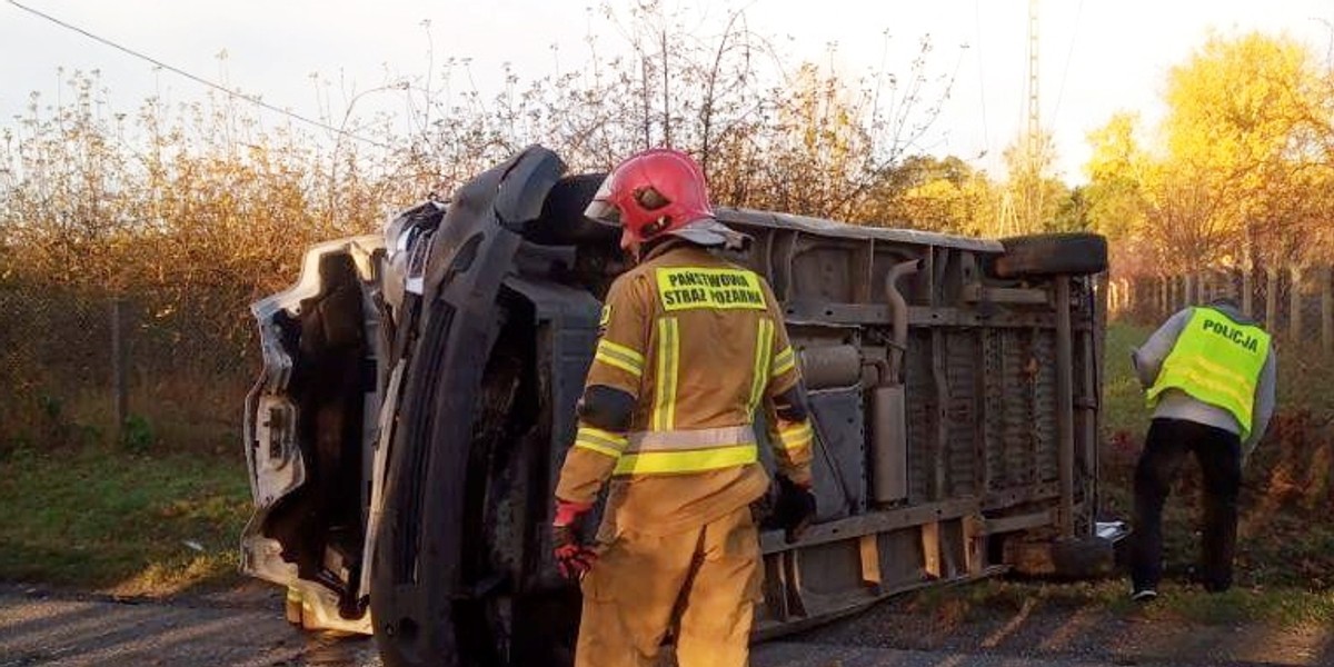 Zderzenie busów pod Skierniewicami. To jest czarny punkt.