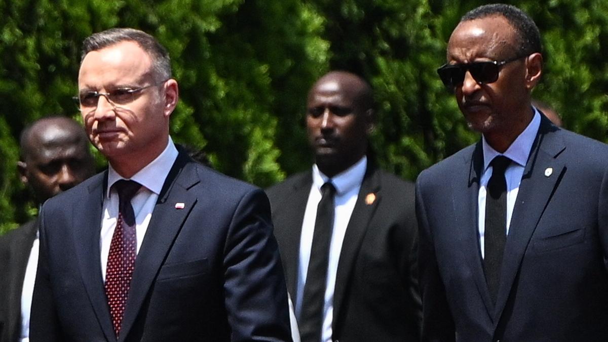 Prezydent RP Andrzej Duda oraz prezydent Rwandy Paul Kagame. Kigali, 07.02.2024 r.