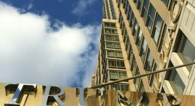 Trump Place Apartments on Riverside Drive in New York, where residents are squabbling over whether to remove the Republican nominee's name from the facade