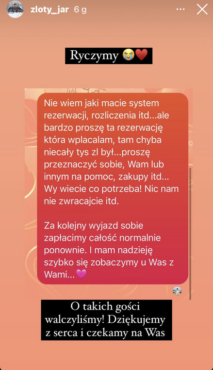 Wpis pensjonatu Złoty Jar