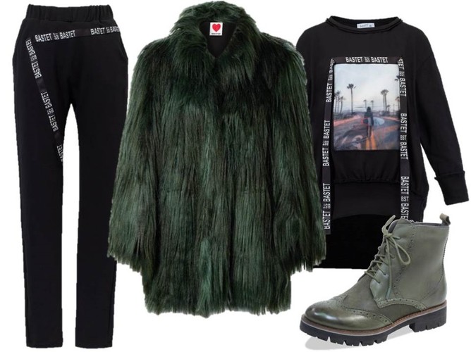 Modny miś. STYLIZACJA: spodnie, bluza- Bastet/bastetfashion.pl, buty- Caprice/caprice.pl, futro- TK Maxx