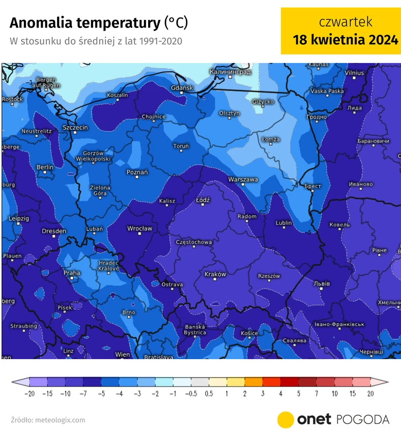 W drugiej połowie tygodnia będzie nawet o ok. 10 st. C zimniej niż powinno o tej porze roku