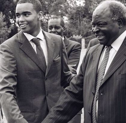 Sean Andrew with his grandfather Former President Mwai Kibaki 