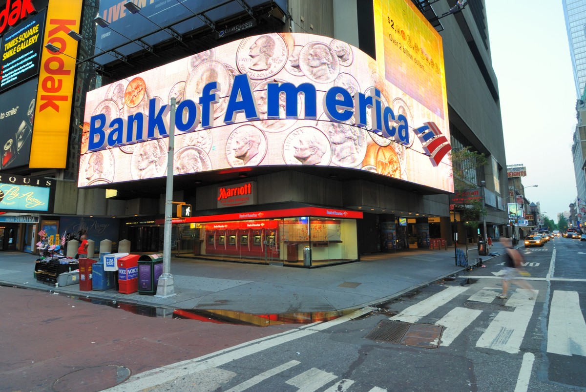 Neon Bank of America w Nowy Jorku