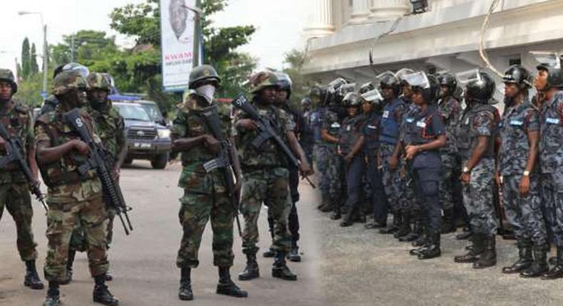 Ghana soldiers and police