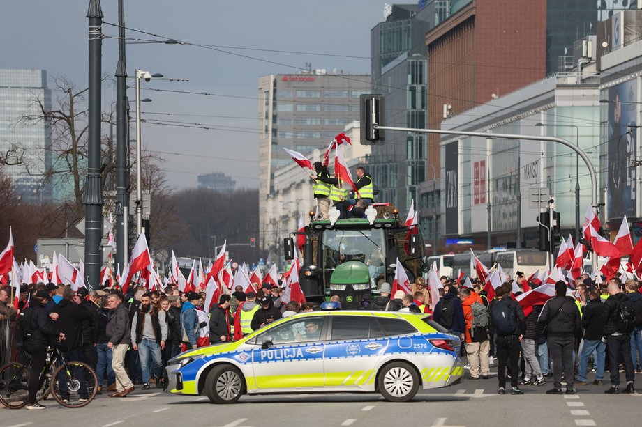 Protest rolników w Warszawie. 27 lutego 2024 r.