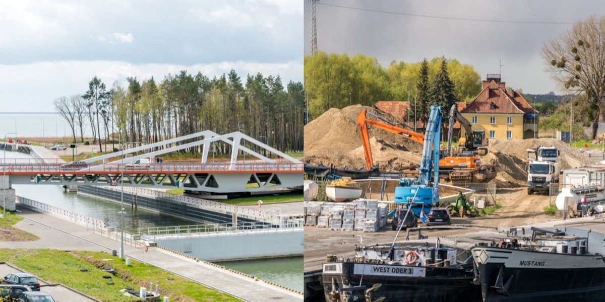 Kanał przez Mierzeję Wiślaną oraz okolice portu w Elblągu