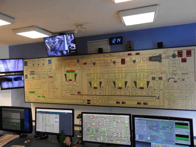 Panel sterowania elektrociepłowni w Cieszynie