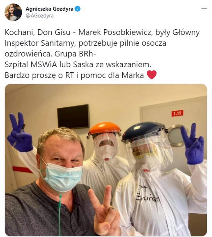 Koronawirus: Marek Posobkiewicz potrzebuje osocza ozdrowieńców