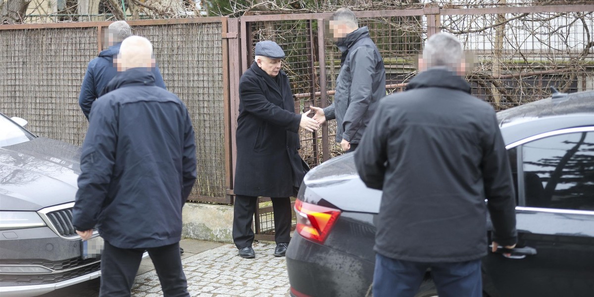 Jarosław Kaczyński i jego ochroniarze