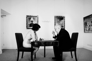 Artist And Nude Recreate Surrealist Chess Game