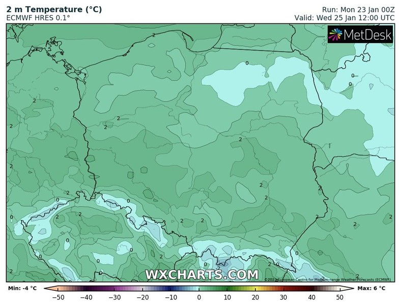 Temperatura z reguły ma nieznacznie przekraczać 0 st. C